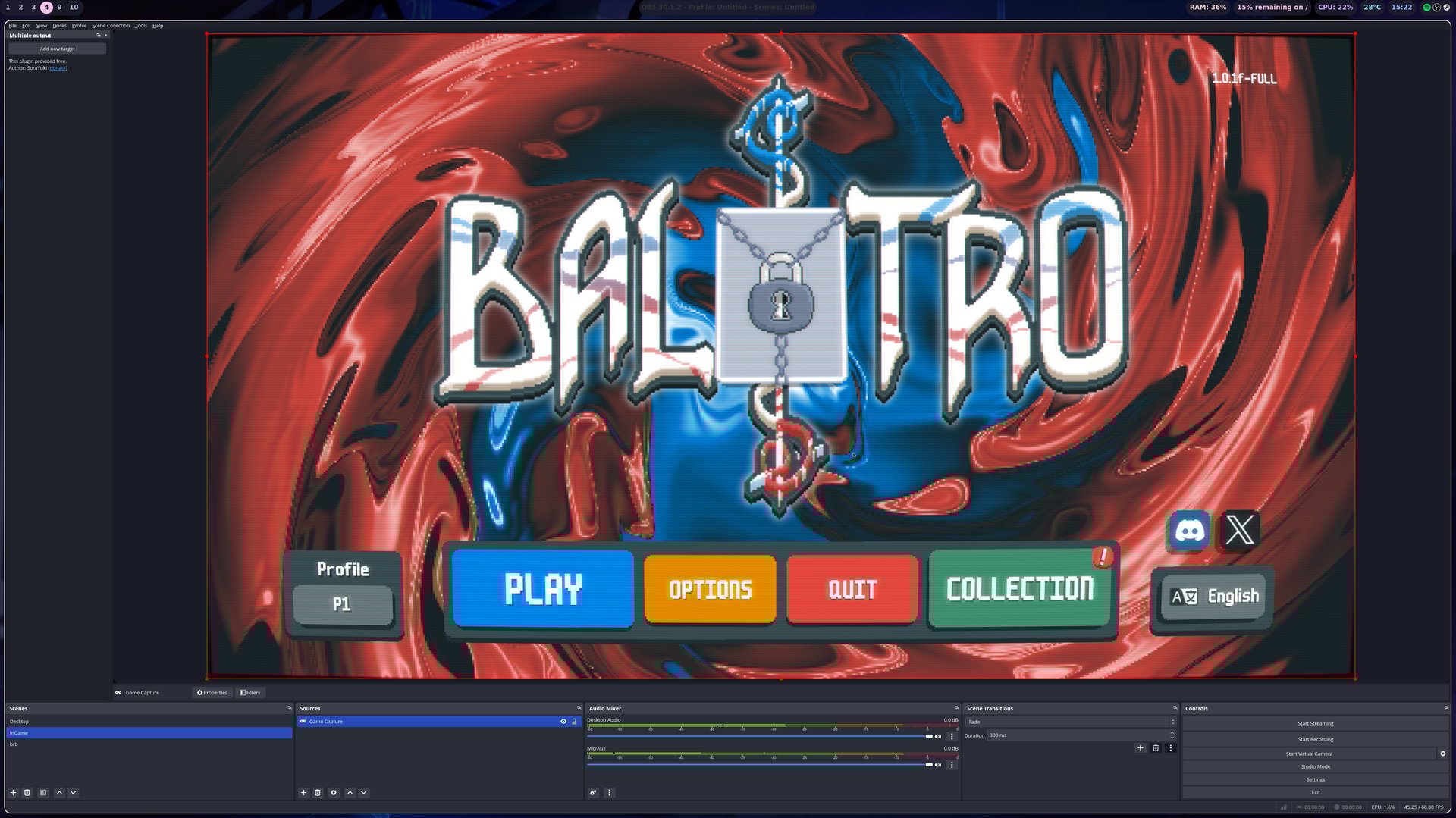 OBS Gaming scene